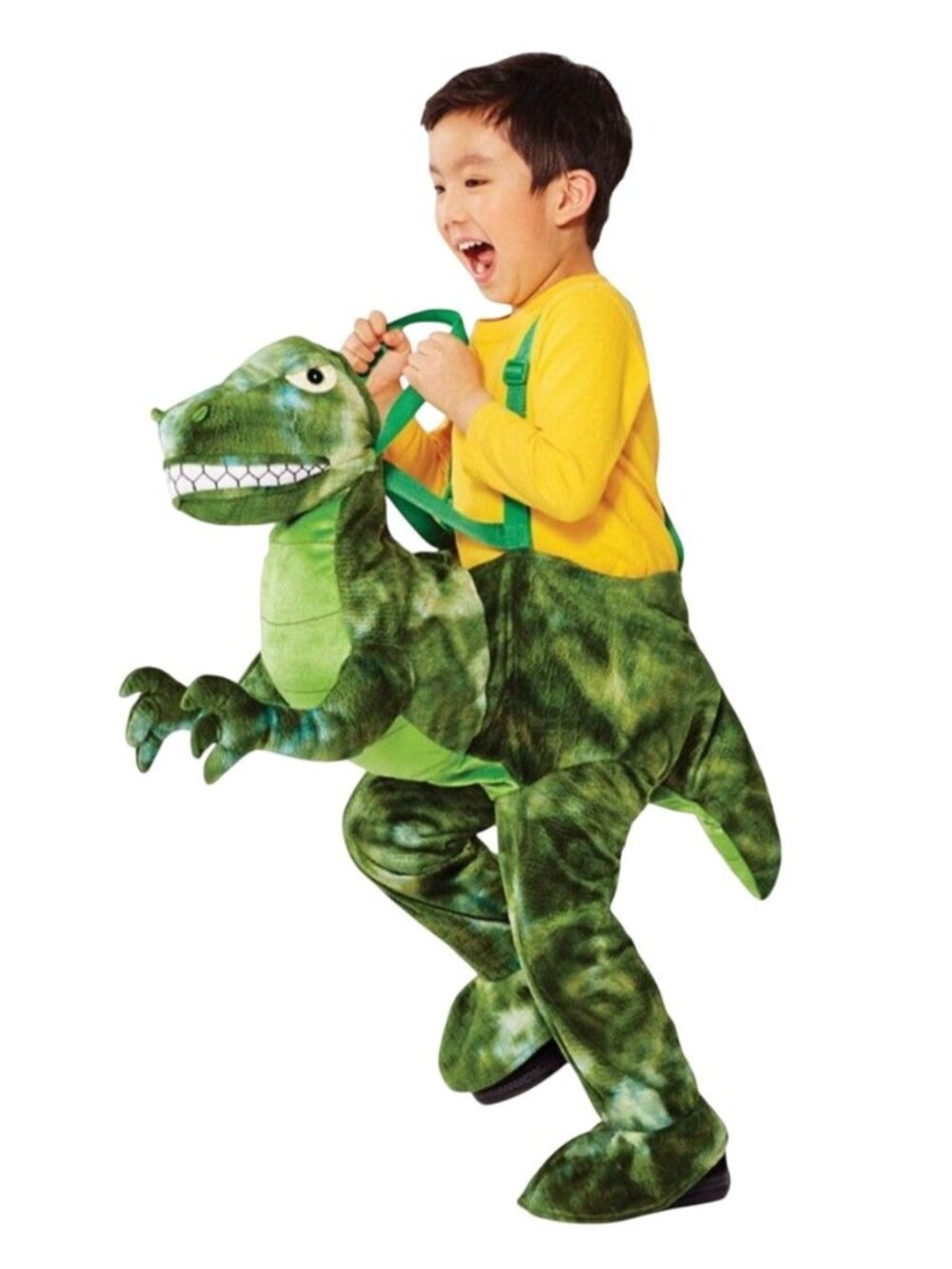 T-Rex Green Dinosaur Costume Toddlers 3-4T Complete Halloween Plush Realistic